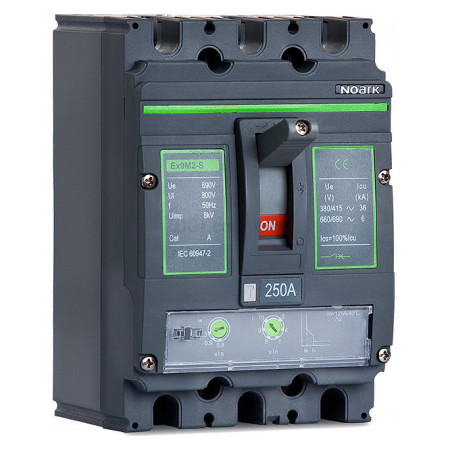 Автоматический выключатель Ex9M2S TM AC250 3P 250A 36кА габарит M2, NOARK (101298) фото