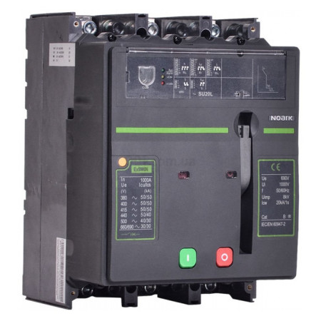 Автоматичний вимикач Ex9M6N SU20L 1250 3P з мотор-приводом AC400 1250A 50кА M6, NOARK (110374) фото