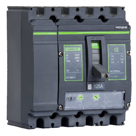 Автоматичний вимикач Ex9MD1N TM 20 4P4T EU 20A 50кА 1000V/DC габарит M1, NOARK (112567) фото