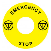 Наклейка Ex9P1 H S6EN (Emergency Stop) 60мм для кнопок Ex9P1 H, NOARK мини-фото