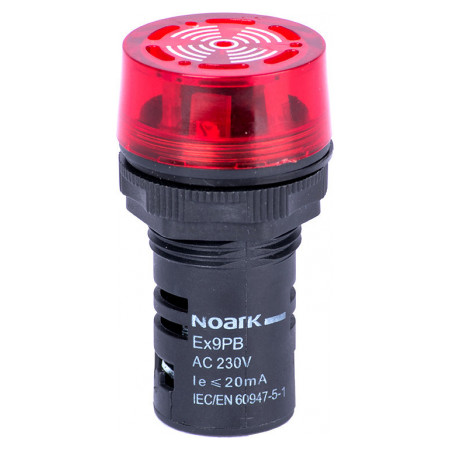 Зуммер прерывчастый звук мигающий красный Ex9PB B r 230В AC, NOARK (105705) фото