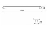 Габаритні розміри лінійної люмінесцентної лампи Nordeon Essentiel 58W/54-765 зображення