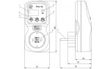 Габаритные размеры и обозначения элементов реле напряжения РН-116 Volt Control Новатек изображение