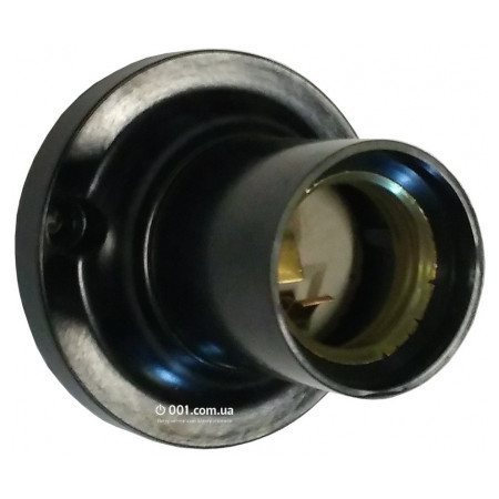 Патрон карболитовый E27 фланцевый потолочный черный ФпП-01 фото