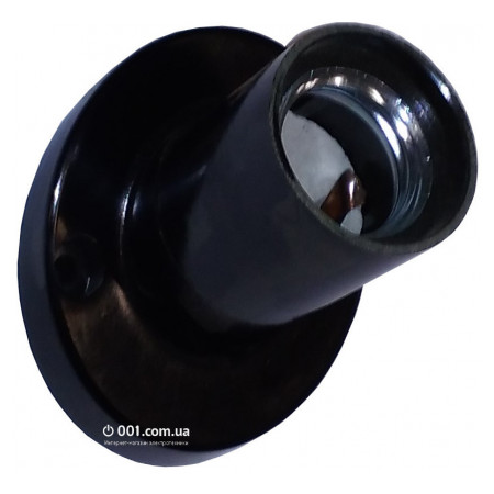 Патрон карболітовий E27 настінний косий чорний ФпП-03 фото