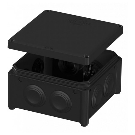 Коробка розподільча зовнішня 100×100×50 мм IP55 чорна з кришкою UNIKA IB006 Vintage, Plank (PLK6506550) фото