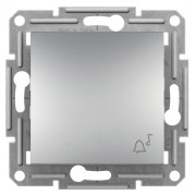 Выключатель кнопочный "Звонок" (самозажимные клеммы) Asfora алюминий, Schneider Electric мини-фото