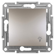 Выключатель кнопочный "Свет" (самозажимные клеммы) Asfora бронза, Schneider Electric мини-фото