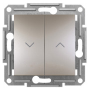 Выключатель для жалюзи (самозажимные клеммы) Asfora бронза, Schneider Electric мини-фото