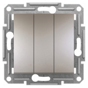 Выключатель трехклавишный (самозажимные клеммы) Asfora бронза, Schneider Electric мини-фото