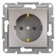 Розетка с з/к и защитными шторками Asfora бронза, Schneider Electric мини-фото