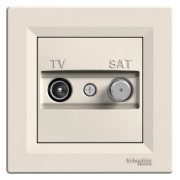 Розетка TV-SAT прохідна (4 dB) Asfora кремова, Schneider Electric міні-фото