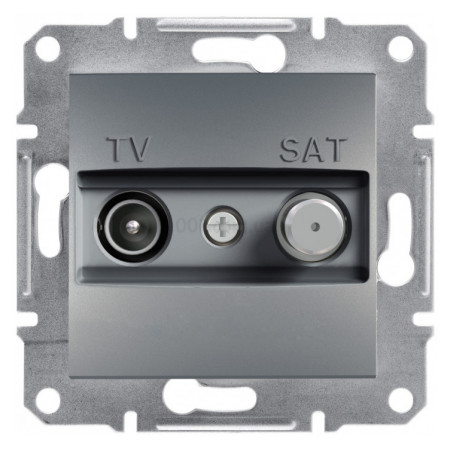 Розетка TV-SAT прохідна (4 dB) Asfora сталь, Schneider Electric (EPH3400262) фото