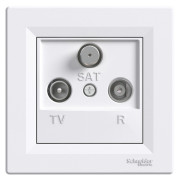 Розетка TV-R-SAT кінцева (1 dB) Asfora біла, Schneider Electric міні-фото