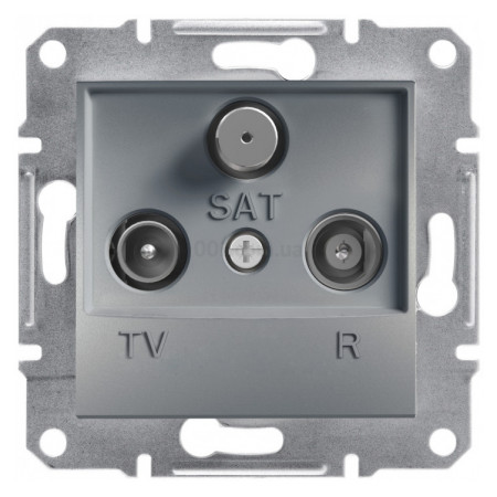 Розетка TV-R-SAT кінцева (1 dB) Asfora сталь, Schneider Electric (EPH3500162) фото