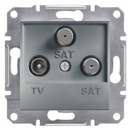 Розетка TV-SAT-SAT оконечная (1 dB) Asfora сталь, Schneider Electric (EPH3600162) фото