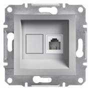 Розетка телефонная (RJ11) Asfora алюминий, Schneider Electric мини-фото