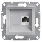 Розетка компьютерная (RJ45) кат.6 UTP Asfora алюминий, Schneider Electric мини-фото