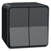Перемикач 2-клавішний Mureva Styl чорний IP55, Schneider Electric міні-фото