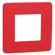 Рамка 1-постовая Unica Studio красная/белая, Schneider Electric мини-фото