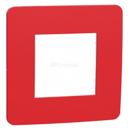 Рамка 1-постова Unica Studio червона/біла, Schneider Electric (NU280213) фото