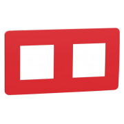 Рамка 2-постова Unica Studio червона/біла, Schneider Electric міні-фото