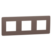 Рамка 3-постовая Unica Studio шоколад/белая, Schneider Electric мини-фото