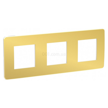 Рамка 3-постовая Unica Studio золото/белая, Schneider Electric (NU280659) фото