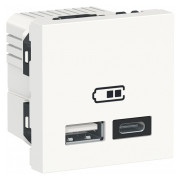 Двойная USB розетка тип A+C Unica New белая, Schneider Electric мини-фото