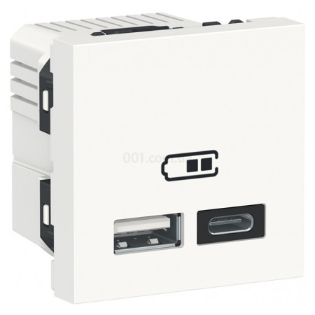 Двойная USB розетка тип A+C Unica New белая, Schneider Electric (NU301818) фото