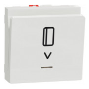 Выключатель карточный с подсветкой (2 модуля) 10А Unica New белый, Schneider Electric мини-фото
