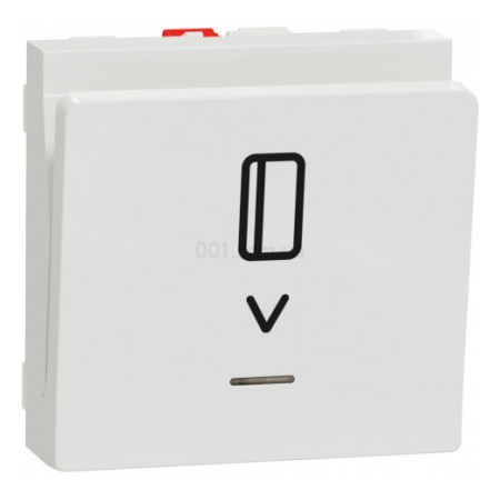 Вимикач картковий з підсвічуванням (2 модулі) 10А Unica New білий, Schneider Electric (NU328318) фото
