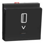Выключатель карточный с подсветкой (2 модуля) 10А Unica New антрацит, Schneider Electric мини-фото