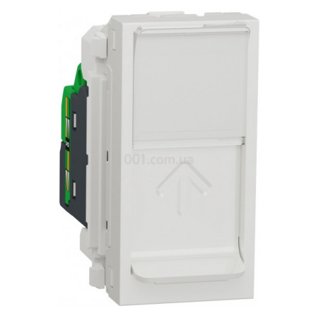 Розетка комп'ютерна RJ45 кат.5 STP (1 модуль) Unica New біла, Schneider Electric (NU341218) фото