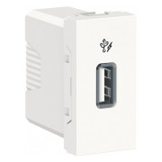 Розетка USB 2.0 одинарна 1.05А тип A (1 модуль) Unica New біла, Schneider Electric міні-фото