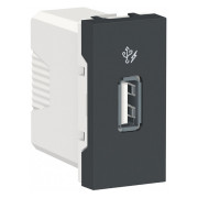 Розетка USB 2.0 одинарная 1.05А тип A (1 модуль) Unica New антрацит, Schneider Electric мини-фото