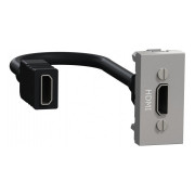 Розетка HDMI (1 модуль) Unica New алюминий, Schneider Electric мини-фото