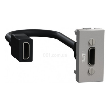 Розетка HDMI (1 модуль) Unica New алюминий, Schneider Electric (NU343030) фото