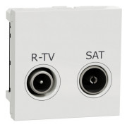 Розетка R-TV/SAT індивідуальна (2 модулі) Unica New біла, Schneider Electric міні-фото