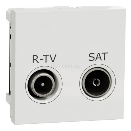 Розетка R-TV/SAT індивідуальна (2 модулі) Unica New біла, Schneider Electric (NU345418) фото
