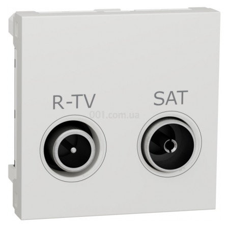 Розетка R-TV/SAT оконечная (2 модуля) Unica New белая, Schneider Electric (NU345518) фото