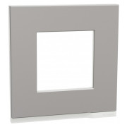 Рамка 1-постова горизонтальна Unica Pure алюміній матовий/біла, Schneider Electric міні-фото