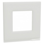 Рамка 1-постовая горизонтальная Unica Pure белое стекло/белая, Schneider Electric мини-фото