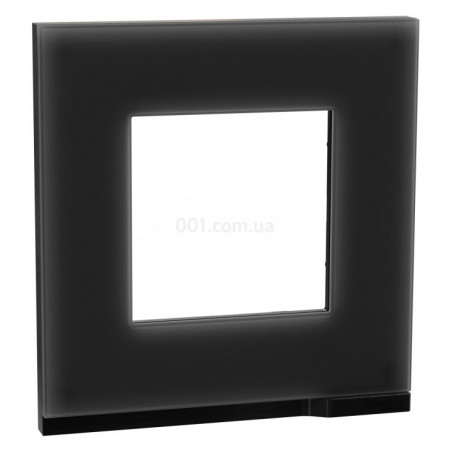 Рамка 1-постовая горизонтальная Unica Pure черное стекло/антрацит, Schneider Electric (NU600286) фото