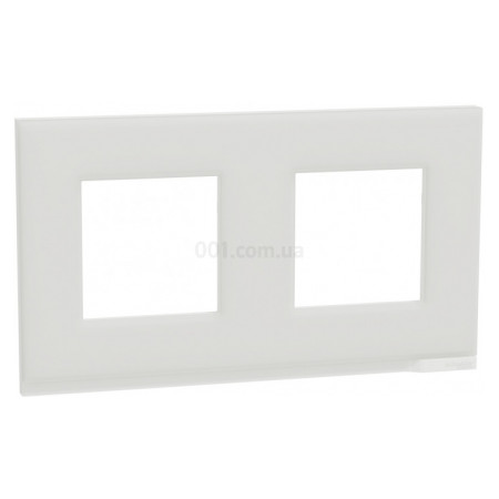 Рамка 2-постовая горизонтальная Unica Pure белое стекло/белая, Schneider Electric (NU600485) фото