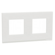 Рамка 2-постовая горизонтальная Unica Pure матовое стекло/белая, Schneider Electric мини-фото