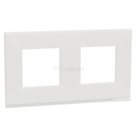 Рамка 2-постовая горизонтальная Unica Pure матовое стекло/белая, Schneider Electric (NU600489) фото