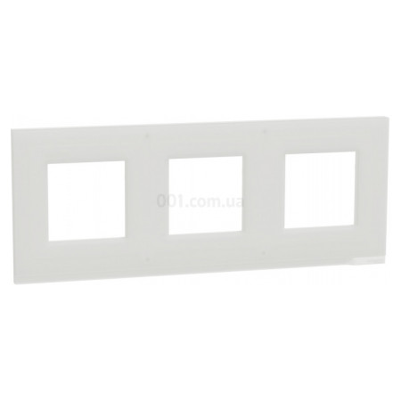 Рамка 3-постовая горизонтальная Unica Pure белое стекло/белая, Schneider Electric (NU600685) фото