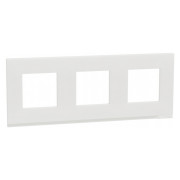 Рамка 3-постовая горизонтальная Unica Pure матовое стекло/белая, Schneider Electric мини-фото