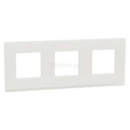 Рамка 3-постовая горизонтальная Unica Pure матовое стекло/белая, Schneider Electric (NU600689) фото